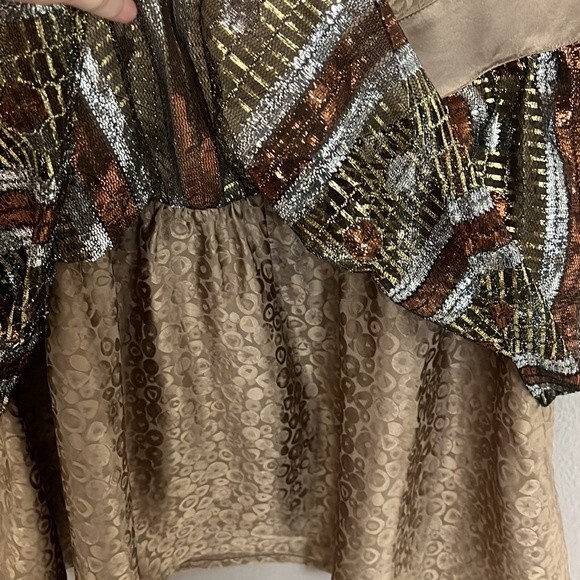 Bellini Paris Mode Silk Skirt Brown size 6 - Picture 6 of 12